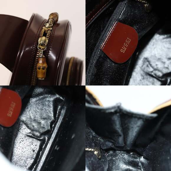 GUCCI Bamboo Body Bag Patent Leather Brown Gold 003 3444 003 3444 - Picture 11 of 12